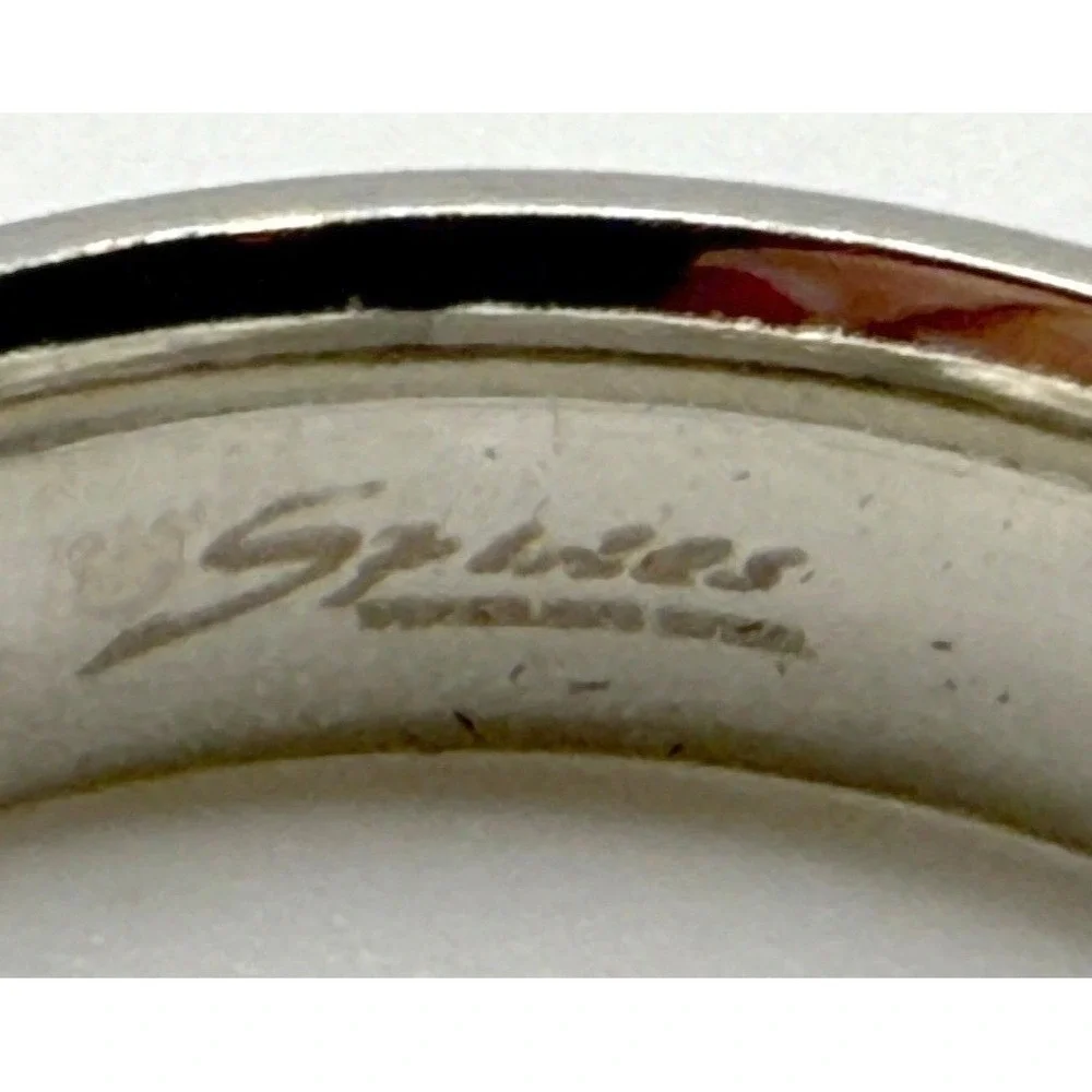 Spikes Rainbow Pride CZ Channel‎ Band Ring Size 11 Stainless Steel